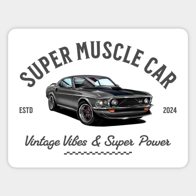 Classic Ford Mustang | Vintage Car Art Magnet by monsalveautos
